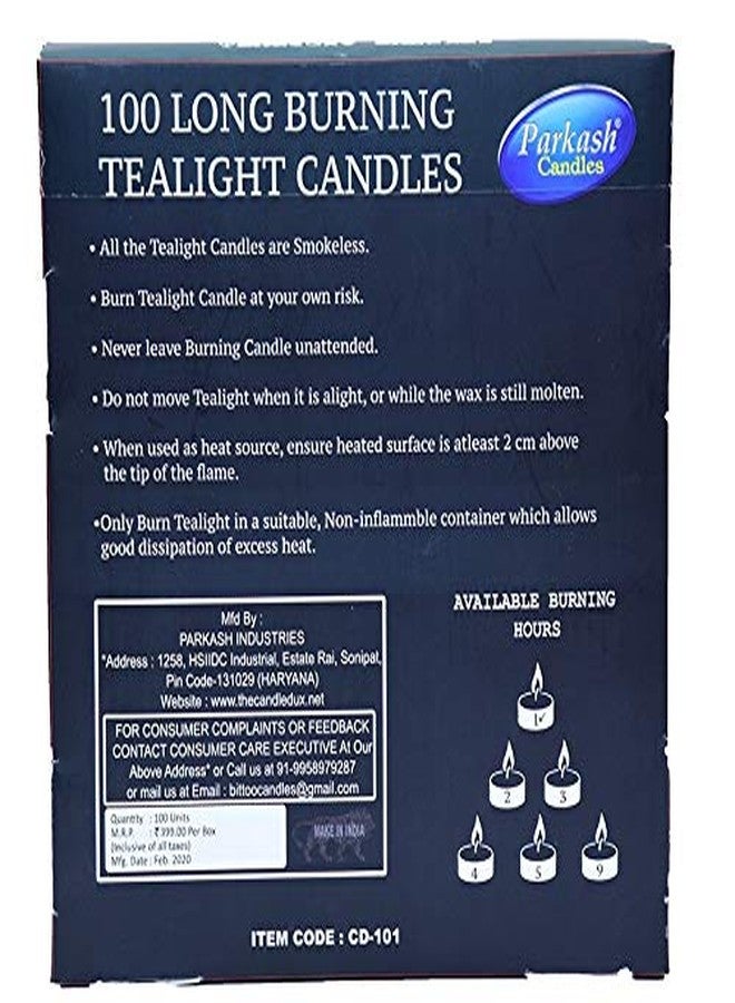 Parkash Candles Metal Tealights (1 Hrs Burning) - Pack of 100 - Image 3